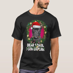Käre Santa American Pit Bull var stygg på Kristus T Shirt