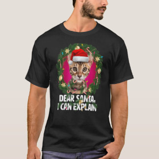 Käre Santa Cute Bengal Cat var stygg i Christma T Shirt