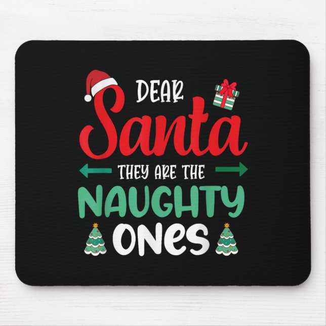 Käre Santa De Naughty Ones Presor Christm Musmatta (Framsidan)