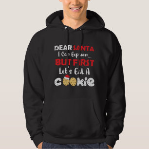 Käre Santa Eat A Cookies Funny jul Cookie Ba Hoodie