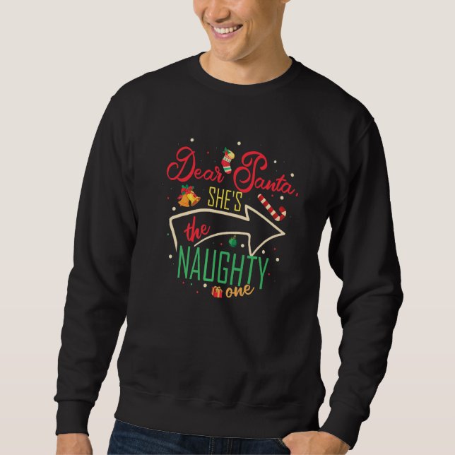 Käre Santa, hon är en stygg broder C Lång Ärmad Tröja (Framsida)