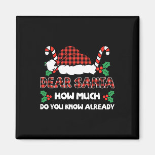 Käre Santa Hur mycket vet du redan i jul? Magnet