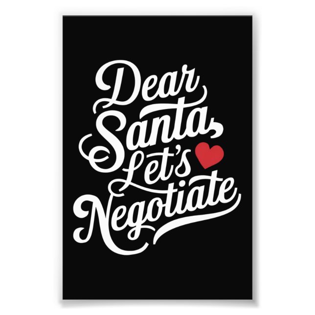 Käre Santa Låt oss Negotiate-julgåva Fototryck (Framsidan)