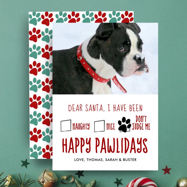 Käre Santa Lycklig Pawlidays Pet Helgdag Photo Car Julkort (Skapare uppladdad)