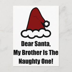 Käre Santa, min bror är stygg. Helg Vykort