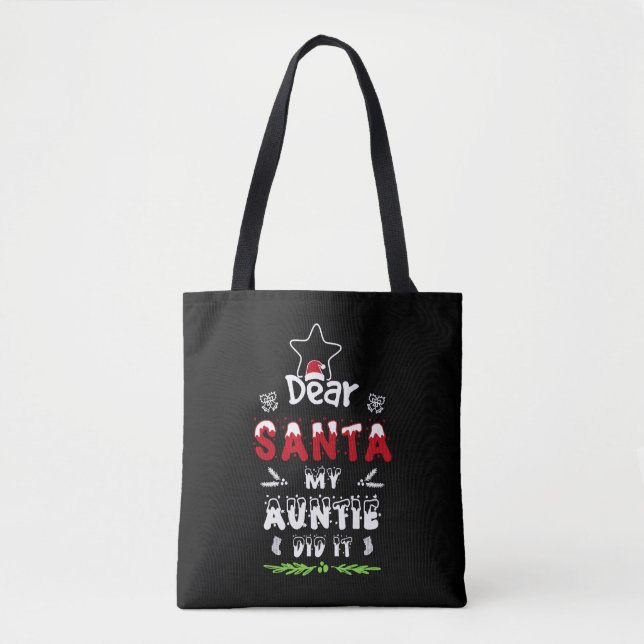 Käre Santa My Auntie gjorde det, familjejulgåva Tygkasse (Framsida)