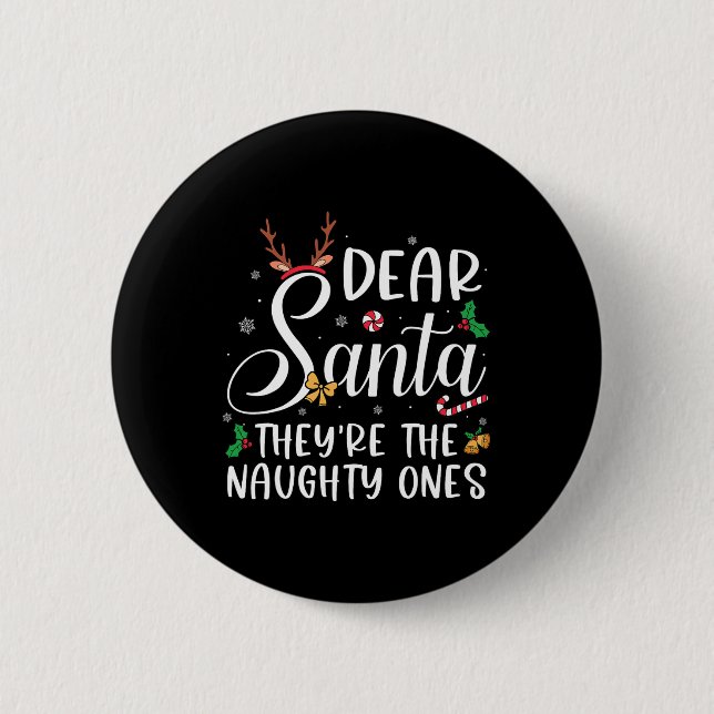 Käre Santa Theyre, Naughty Ones Julfamn Knapp (Framsida)