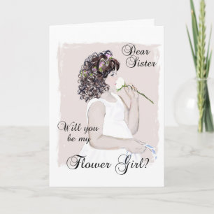 Käre syster.. Kommer du att bli min Flower Girl? Inbjudan