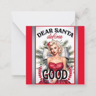 Käre Tomte Definiera Bra Retro Pinup Anteckningskort