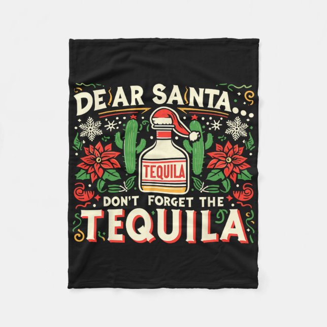 Käre Tomte Glöm Inte Tequilan Roligt Drickande Fleecefilt (Framsidan)