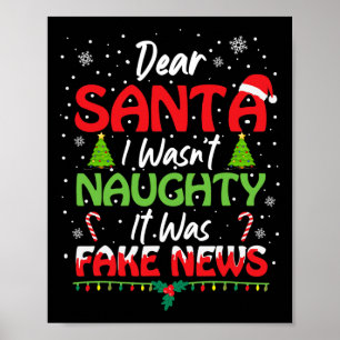 Käre tomte jag var inte busig det var fejknyheter poster