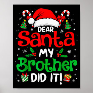 Käre Tomte Min Bror Gjorde Det Roliga Jul Pojkar Poster
