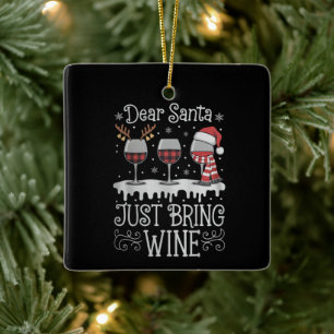 Käre Tomte Ta Med Vin Xmas Drickfest Julgransprydnad Keramik