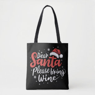 Käre Tomte Vänligen Ta Med Vin Juldryck Tygkasse