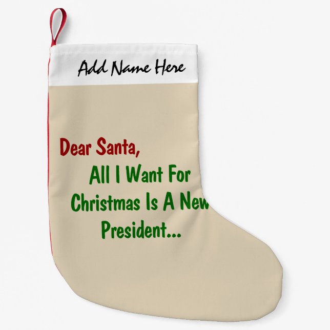 Käre tomten allt jag vill ha i Julafton är en ny p Liten Julstrumpa (Framsidan)