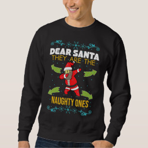 Käre tomten.. De är de stygga, de är Merry Christm Lång Ärmad Tröja