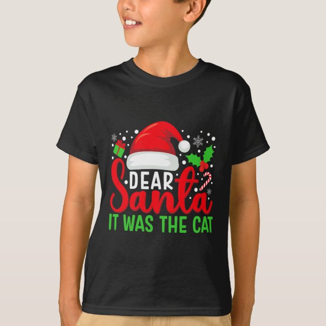 Käre tomten, det var Kat Matching Family Christma T Shirt (Framsida)
