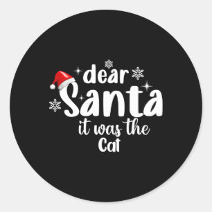 Käre tomten, det var kattunge jul runt klistermärke