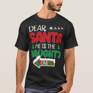 Käre tomten Han är den stygga en matchande par C T Shirt