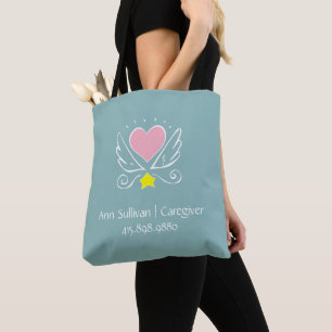 Karegiver-hjärta med Vingar Tote Bag Tygkasse