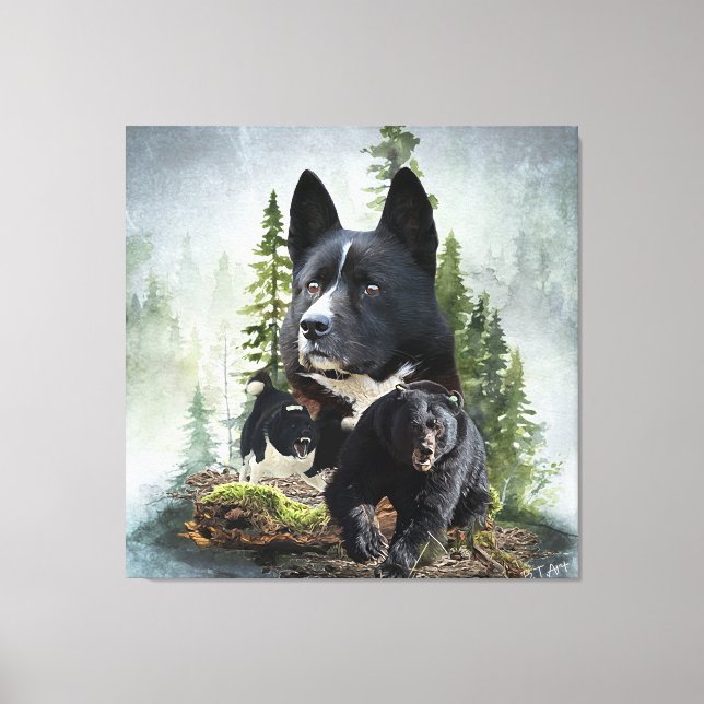 Karelian Bear Hund Canvastryck (Framsida)