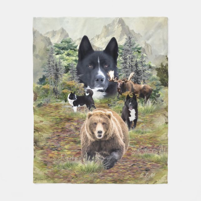 Karelian Bear Hund Fleecefilt (Framsidan)