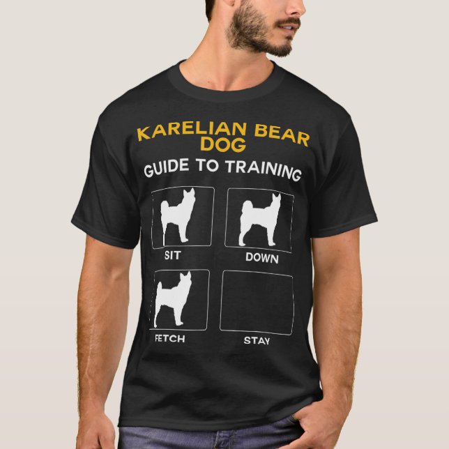 Karelian Bear Hund Guide to Training Hund T Shirt (Framsida)