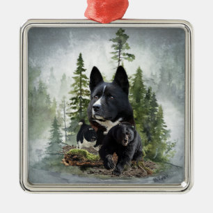 Karelian Bear Hund Julgransprydnad Metall