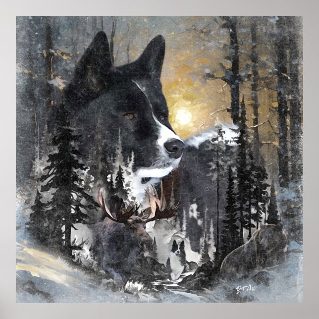 Karelian Bear Hund Poster (Framsidan)