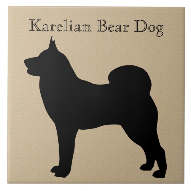 Karelian Bear Hund Silhouette Kakelplatta (Framsidan)