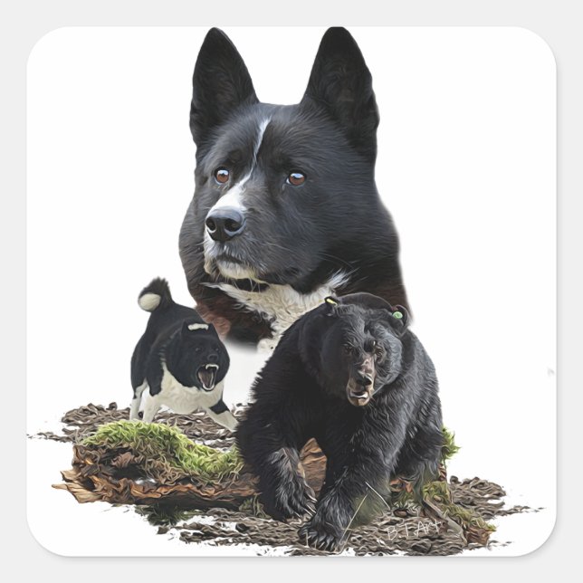 Karelian Bear Hund Sticker Fyrkantigt Klistermärke (Framsida)