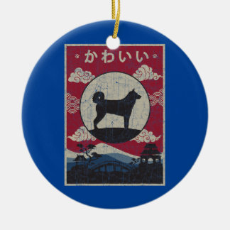 Karelian Bear Japansk design Kawaii Hund Pappa Mam Julgransprydnad Keramik