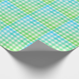 Karell Rutigt Lime Grönt Blått Modernt Enkelt Ruti Presentpapper