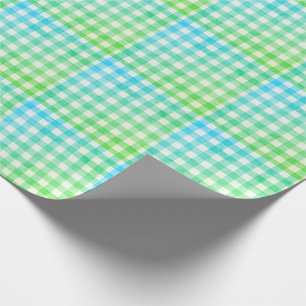 Karell Rutigt Lime Grönt Blått Modernt Enkelt Ruti Presentpapper
