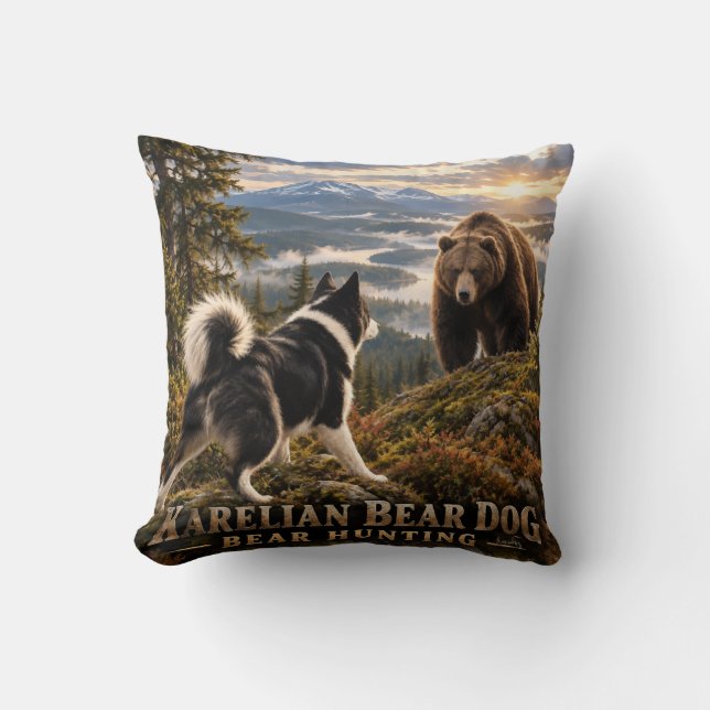 Karelsk björnhund  kudde (Framsida)