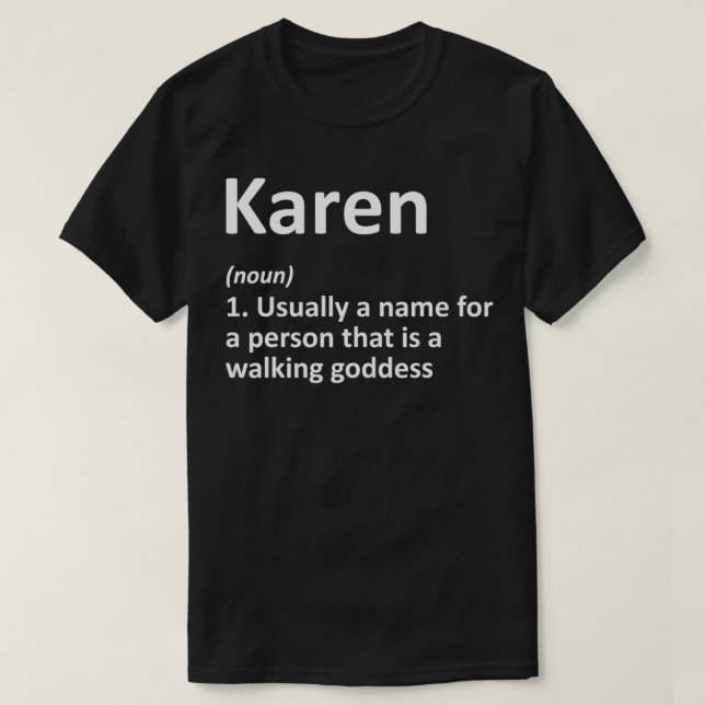 KAREN Definition Personlig Namn Funny Birthday T Shirt (Design framsida)