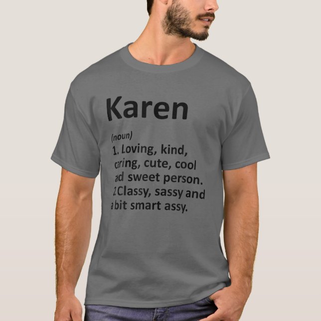 KAREN Definition Personlig Namn Funny Birthday T Shirt (Framsida)