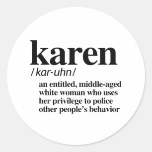 Karen Definition Runt Klistermärke