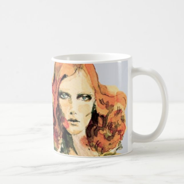 Karen Elson vattenfärgmugg Kaffemugg (Höger)