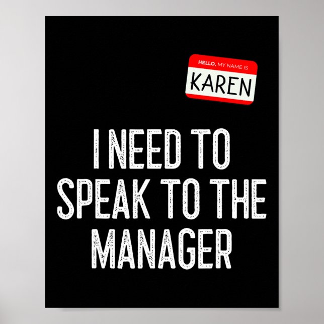 Karen Halloween Costume talar till Manager Roligt  Poster (Framsidan)