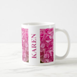 ’Karen’ i Rosa Vår Hydrangea Brev & Flower Kaffemugg