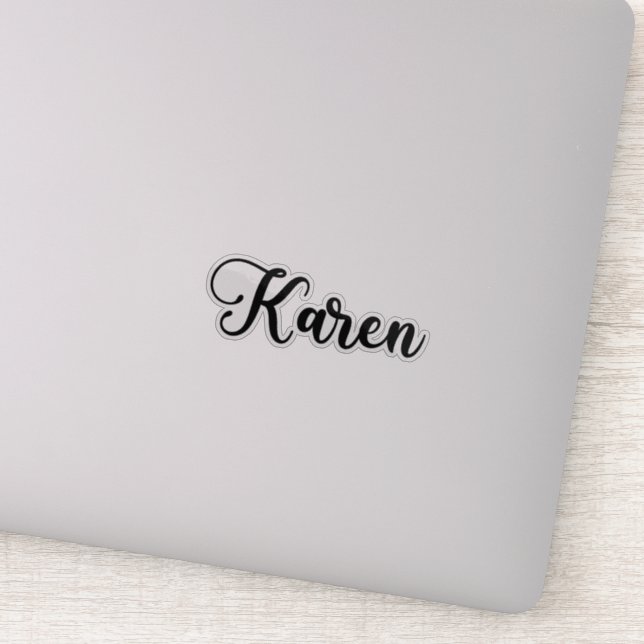Karen Namn - Handskriven Calligraphy Klistermärken (Detalj)