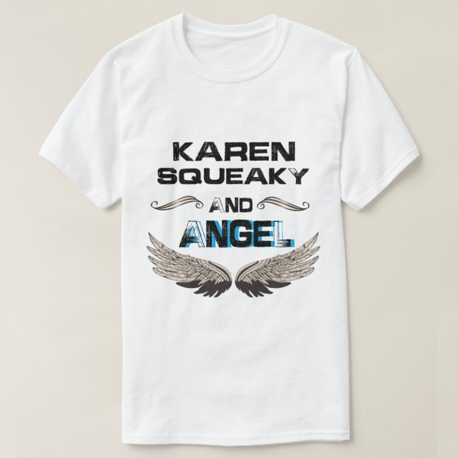 Karen Squeaky och angel Cute White and Black T Shirt (Design framsida)
