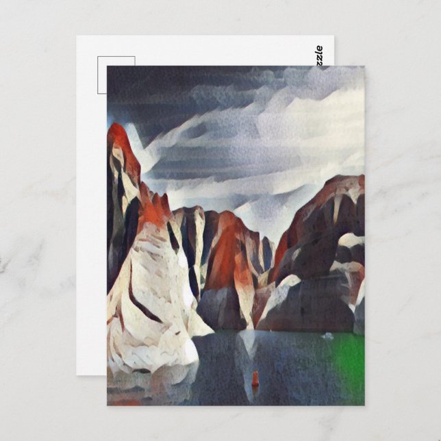 KARENERGI FÖR MOUNTAIN ABSTRAKT VYKORT (Fram/baksida)