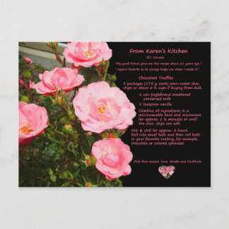 Karen's Chocolate Truffles Recipe Postcard Vykort