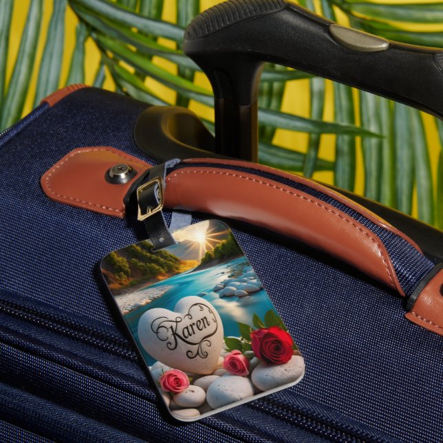 Karen's Heart stone River Sunset Bagagebricka (Framsida Insitu 1)