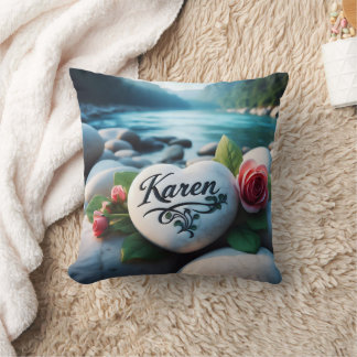 Karen's River Stone Heart Kudde
