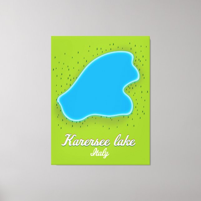 Karersee sjö Italien karta Canvastryck (Framsida)
