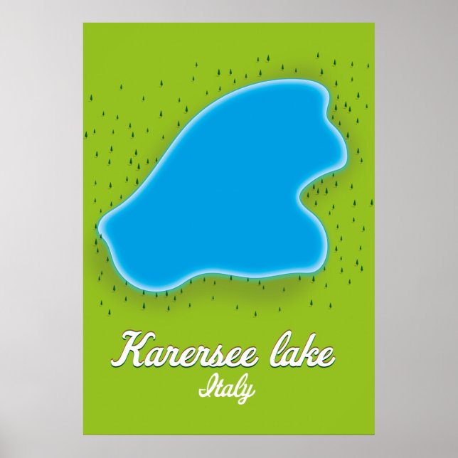 Karersee sjö Italien karta Poster (Framsidan)
