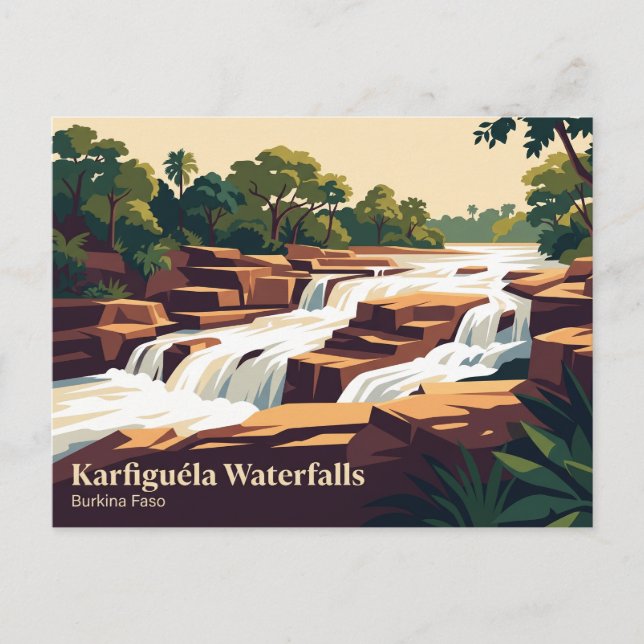 Karfiguéla vattenfall Burkina Faso Vykort (Framsida)